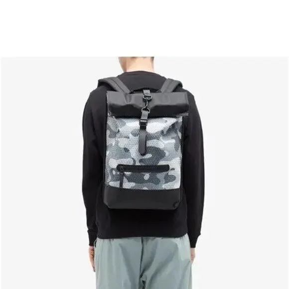 Rains Rolltop Rucksack Mesh Camo NWT - Picture 1 of 5